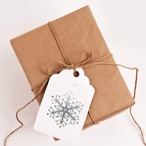 Christmas Clear Label Stickers, 500Pcs Sliver Foil Christmas Gift Tags Stickers Self Adhesive Roll Sticker Xmas Snowflake Tree Winter Holiday Envelop Seal Business Sticker for Dessert Cards Gift Decor in Saudi Arabia