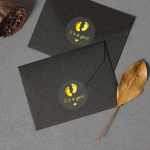 100 × ملصقات jeecalart It's a Girl - ملصقات لحفلات استقبال المولود الجديد وملصقات تكشف عن الجنس - ملصقات مستديرة أنيقة لحقائب الحفلات - 1.6 بوصة (وردي، فتاة) in Kuwait