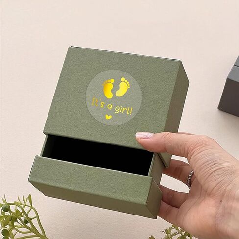 100 × ملصقات jeecalart It's a Girl - ملصقات لحفلات استقبال المولود الجديد وملصقات تكشف عن الجنس - ملصقات مستديرة أنيقة لحقائب الحفلات - 1.6 بوصة (وردي، فتاة) in Kuwait