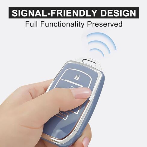 غطاء Key Fob لسيارة Toyota - حافظة حماية كاملة من مادة TPU الناعمة الممتازة مع سلسلة مفاتيح، تناسب Grand Highlander Corolla Camry Tundra Prius Sequoia Venza Tacoma 4Runner Rav4 Land Cruiser، وردي 4 أزرار in Kuwait
