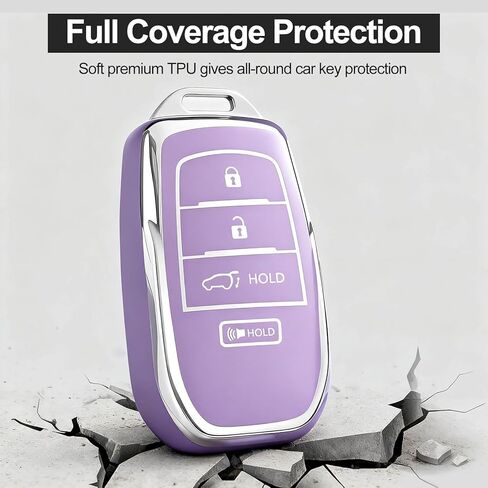 غطاء Key Fob لسيارة Toyota - حافظة حماية كاملة من مادة TPU الناعمة الممتازة مع سلسلة مفاتيح، تناسب Grand Highlander Corolla Camry Tundra Prius Sequoia Venza Tacoma 4Runner Rav4 Land Cruiser، وردي 4 أزرار in Kuwait