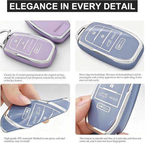 غطاء Key Fob لسيارة Toyota - حافظة حماية كاملة من مادة TPU الناعمة الممتازة مع سلسلة مفاتيح، تناسب Grand Highlander Corolla Camry Tundra Prius Sequoia Venza Tacoma 4Runner Rav4 Land Cruiser، وردي 4 أزرار in Kuwait