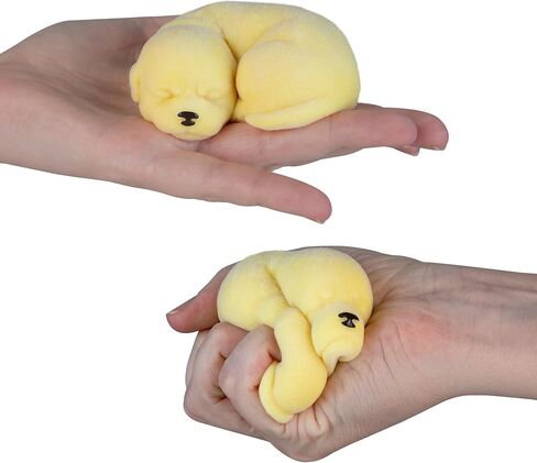 ORB Tabalicious Fluffs TABA Squishy Dog (Yellow) - Fuzzy, Flocked, Cute Animal TABA Squishies Toys - Soft and Sticky Stress Ball Fluff Toys - Kawaii Sensory and Fidget Toys and Gifts Kids and Adults in Saudi Arabia