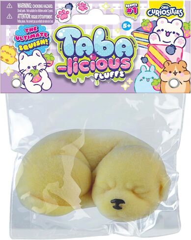 ORB Tabalicious Fluffs TABA Squishy Dog (Yellow) - Fuzzy, Flocked, Cute Animal TABA Squishies Toys - Soft and Sticky Stress Ball Fluff Toys - Kawaii Sensory and Fidget Toys and Gifts Kids and Adults in Saudi Arabia