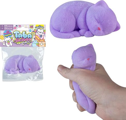قطة إسفنجية من ORB Tabalicious Fluffs TABA (أرجواني) - ألعاب إسفنجية TABA سكويشيز غامضة ومتجمعة ولطيفة - ألعاب كرة زغب ناعمة ولزجة - ألعاب Kawaii الحسية والتململ والهدايا للأطفال والكبار in Kuwait