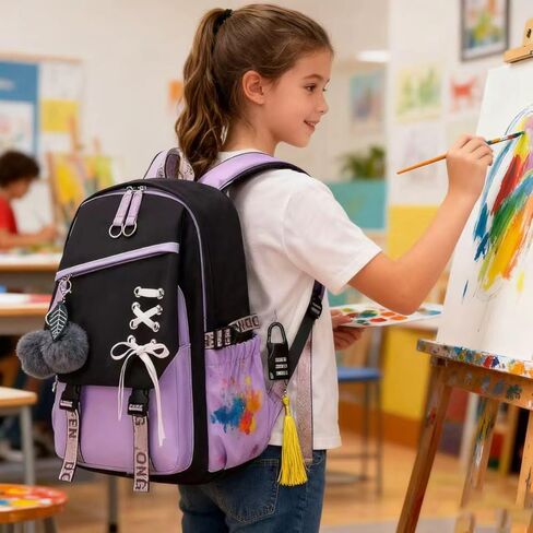 boy backpack.bookbag for middle school bags travel back pack.Anime Luminous Backpack Waterproof.Cool Backpacks15.6 in Large capacity Laptopeight Backpack.with USBCharging Port.Security Lock in Saudi Arabia