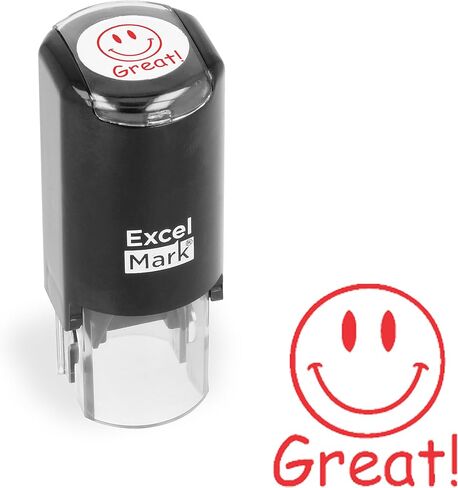 Round Teacher Stamp - Good Work (Checkmark) - RED Ink in Saudi Arabia