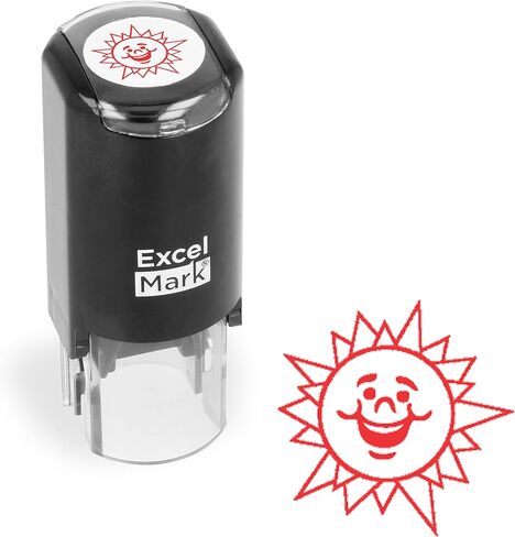 Round Teacher Stamp - Good Work (Checkmark) - RED Ink in Saudi Arabia