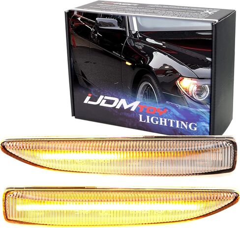 iJDMTOY OEM-Spec عدسة مدخنة وميض كهرماني متسلسل LED مجموعة ضوء علامة جانبية متوافقة مع سلسلة 2002-2008 BMW E65 E66 E67 7، مدعومة بـ 36-SMD LED، استبدل العلامات الجانبية OEM in Kuwait