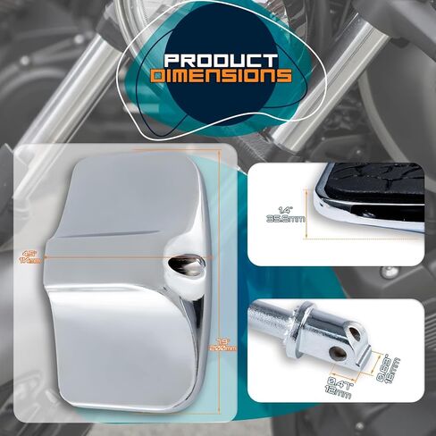 Front Rear Rider Passenger Floorboard FootPeg for Victory Cross Country Hammer Vegas 8-Ball Kingpin Indian Chief Dark Horse Chieftain Springfield etc (Eagle, Chrome) in Saudi Arabia