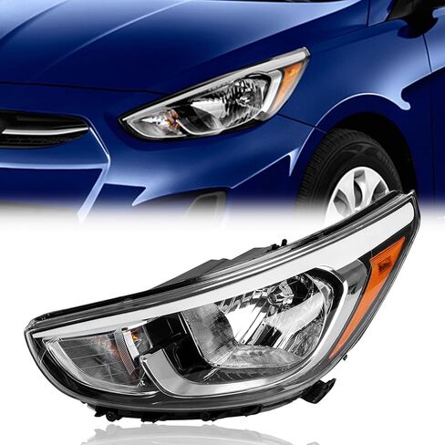 TODO Headlights Assembly Replaces 921011R710 921021R710 Compatible with 2015 2016 2017 Accent | Driver Passenger 2pcs in Kuwait