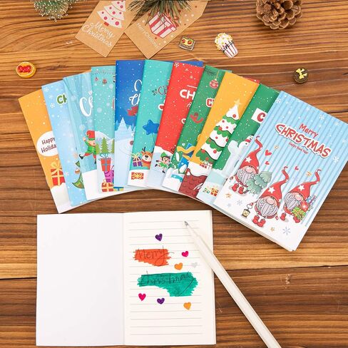 Whaline 24pcs Christmas Mini Notebook Mini Memo Pad Notepads Christmas Theme Pocket Notebook Small Notebook for Xmas Party Favor Supplies Goodie Bag Stuffer for Teens Adults 3.3 x 5in in Saudi Arabia