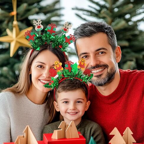 4 قطع من عصابة رأس عيد الميلاد للنساء من جارنيك على شكل ندفة الثلج ورجل خبز الزنجبيل وسانتا كلوز وعصابة رأس لحفلات الكريسماس لتزيين احتفالات العطلات in Saudi Arabia