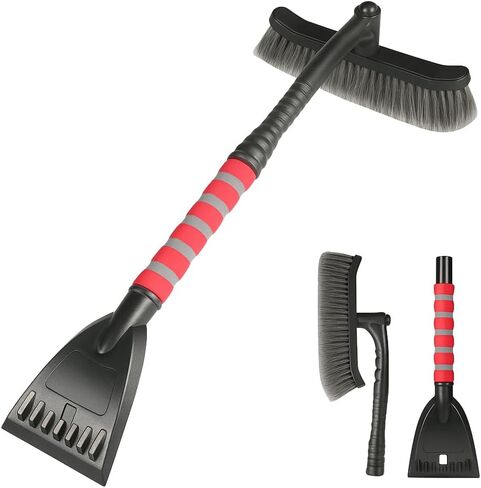 Snow Brush and LCE Scraper for Car Windshield, 2 in 1 39" 360° Pivoting Extendable Vehicle Snow Removal Tool with Foam Grip, Detachable Windscreen Scraper Brush, Universal Fit (Yellow/Black) in Saudi Arabia