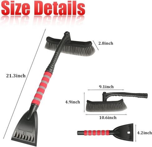 Snow Brush and LCE Scraper for Car Windshield, 2 in 1 39" 360° Pivoting Extendable Vehicle Snow Removal Tool with Foam Grip, Detachable Windscreen Scraper Brush, Universal Fit (Yellow/Black) in Saudi Arabia