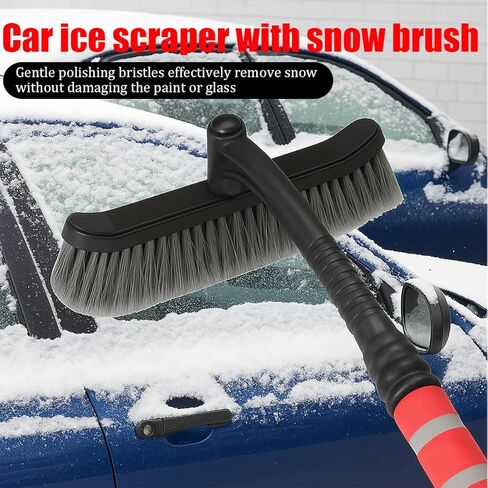 Snow Brush and LCE Scraper for Car Windshield, 2 in 1 39" 360° Pivoting Extendable Vehicle Snow Removal Tool with Foam Grip, Detachable Windscreen Scraper Brush, Universal Fit (Yellow/Black) in Saudi Arabia