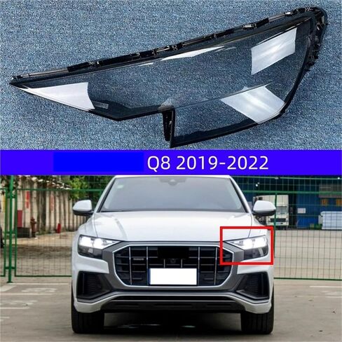 Compatible For Audi Q8 2019 2020 2021 2022 Headlights Glass Lampshade Headlights Glass Shell Lens Lamp Cover Lens(1pcs Left) in Saudi Arabia