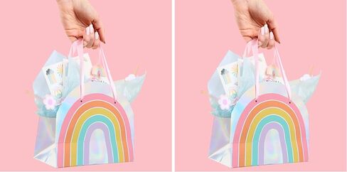 xo, Fetti Rainbow Gift Bag Set - 10 pcs. | Birthday Party Gift, Colorful Bachelorette Bag, Bach Party Favor, Kids Bday Decoration, Fun Event Gift Wrap in Saudi Arabia