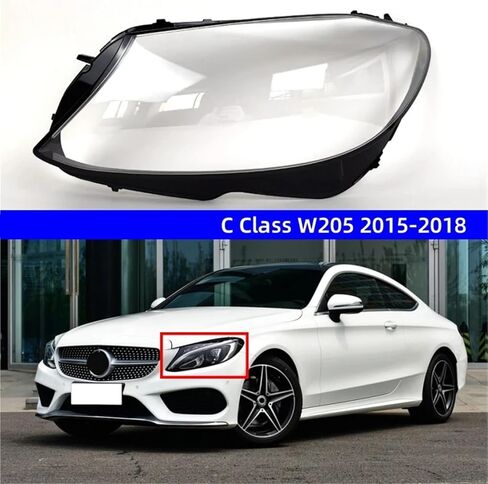 متوافق مع مرسيدس بنز W205 2015 2016 2017 2018 C-Class C180 C200 C260L C280 C300 أضواء السيارة قذيفة المصابيح الأمامية عاكس الضوء (يسار) in Saudi Arabia