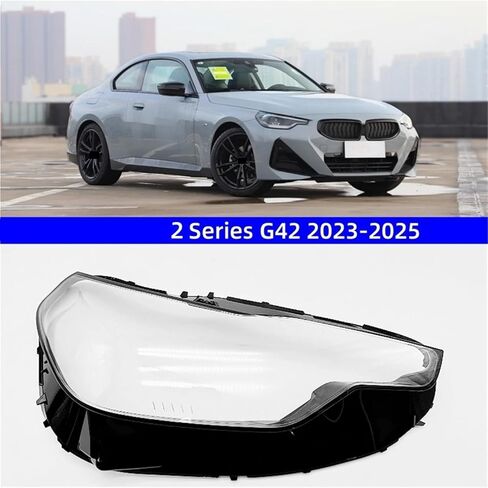 متوافق مع BMW 2 Series G42 2023 2024 2025 ملحقات غطاء المصباح الأمامي زجاج عدسة السيارة الأمامية غطاء للعدسات الأمامية أضواء قذيفة (يسار) in Saudi Arabia