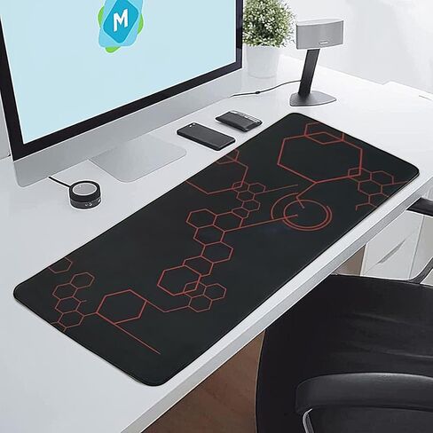 Mouse Pad, Large Gaming Mouse Pad, Rubber Base Office Desk Mat Protector, Laptop Desk Pad-23.6"x 11.8" (Blue-Purple Geometric Pattern) in Saudi Arabia