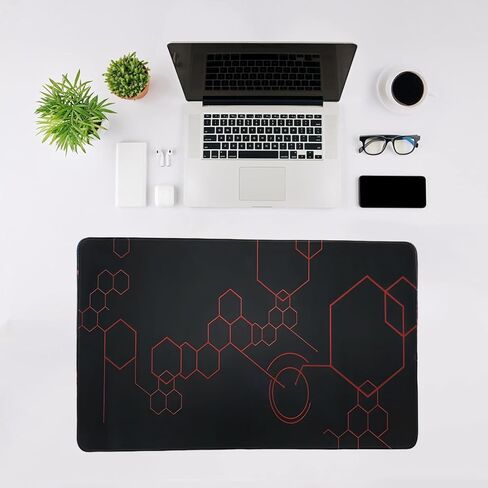 Mouse Pad, Large Gaming Mouse Pad, Rubber Base Office Desk Mat Protector, Laptop Desk Pad-23.6"x 11.8" (Blue-Purple Geometric Pattern) in Saudi Arabia