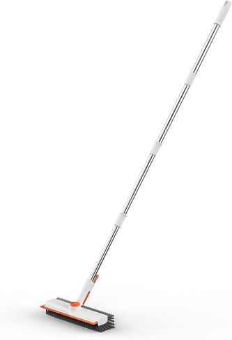 Floor Scrub Brush with Long Handle, 3 in 1 Scrape and Heavy-Duty Stiff Bristle Scrubber Brush for Cleaning Shower Bathroom, Patio, Garage, Kitchen, Wall and Deck in Kuwait