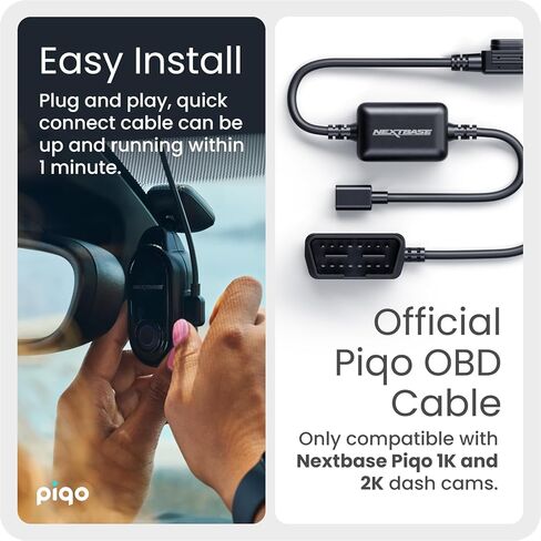 كابل توصيل سريع من Nextbase Piqo، كابل بطول 0.7 متر، إعداد التوصيل والتشغيل، يعمل على تشغيل مواقف السيارات الذكية، متوافق مع Piqo 1k in Kuwait