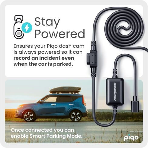 كابل توصيل سريع من Nextbase Piqo، كابل بطول 0.7 متر، إعداد التوصيل والتشغيل، يعمل على تشغيل مواقف السيارات الذكية، متوافق مع Piqo 1k in Kuwait