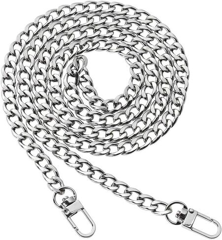 120cm Silver Purse Chain, Flat Metal Shoulder Strap for Handbags & Purses, Durable and Stylish Accessory in Saudi Arabia
