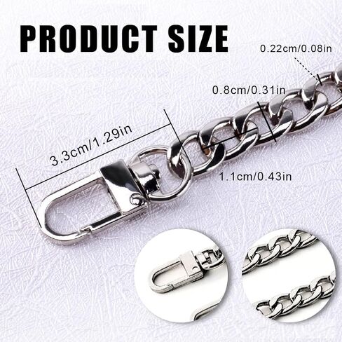 120cm Silver Purse Chain, Flat Metal Shoulder Strap for Handbags & Purses, Durable and Stylish Accessory in Saudi Arabia