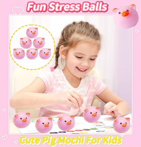 Taba Squishy Pigs 6Pcs Mini Kawaii Pig Squishies Sensory Toys, Fufu Squishy Pig Stress Balls for Kids and Adults, Soft Mochi Fidget Toys for Party Favors Birthday Gifts Classroom Prizes in Saudi Arabia