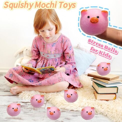 Taba Squishy Pigs 6Pcs Mini Kawaii Pig Squishies Sensory Toys, Fufu Squishy Pig Stress Balls for Kids and Adults, Soft Mochi Fidget Toys for Party Favors Birthday Gifts Classroom Prizes in Saudi Arabia