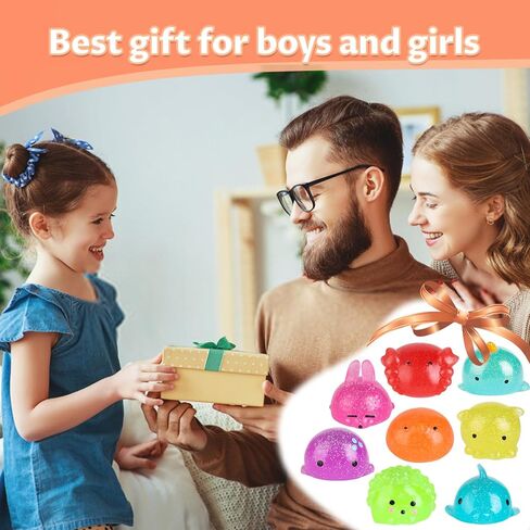 ألعاب Kawaii Ocean Animals Taba Squishy Toys، 8 عبوات من ألعاب تخفيف التوتر اللامعة مع تصميمات الأرنب وسرطان البحر والحوت والأخطبوط وهدايا عيد الميلاد وجوائز الفصل الدراسي in Saudi Arabia