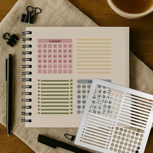UNICRAFTALE Metal Stencil for Craft Diary Stencil Stainless Steel Reusable Template for Wood Burning Dot Journals Template for Journaling Wood Carving Drawing Engraving Scrapbooking in Saudi Arabia