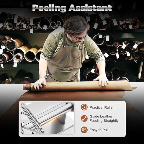 Leather Peeling Machine Manual Skiver Peeler Leathercraft Accessories Stainless Steel Splitter Skiving Paring Machine for Peeling Leather, Peeling Thickness 0.02-0.19in in Saudi Arabia