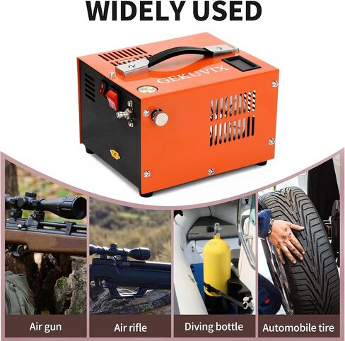 Portable PCP Air Compressor, 4500PSI/30MPa Water & Oil-Free,12V DC/110V AC Dual Power with Power Converter, Built-in Cooling Fan, High Pressure Air Pump for Airguns, Paintball Tank in Kuwait