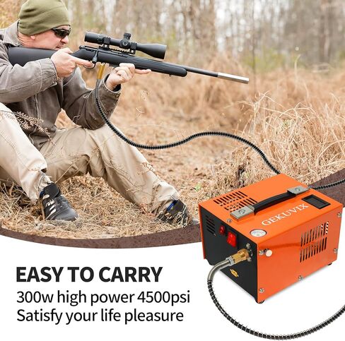 Portable PCP Air Compressor, 4500PSI/30MPa Water & Oil-Free,12V DC/110V AC Dual Power with Power Converter, Built-in Cooling Fan, High Pressure Air Pump for Airguns, Paintball Tank in Kuwait