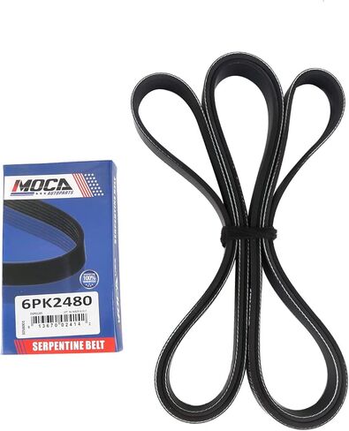 حزام اعوج MOCA 6PK2480 EPDM يناسب أودي، 09-12 14-15 Q7 3.0L 2967CC 181Cu. في. V6 ديزل DOHC توربو، لسيارة شيفروليه، 94-95 C1500 5.0L 305Cu. في. V8 غاز OHV يستنشق بشكل طبيعي والمزيد in Kuwait