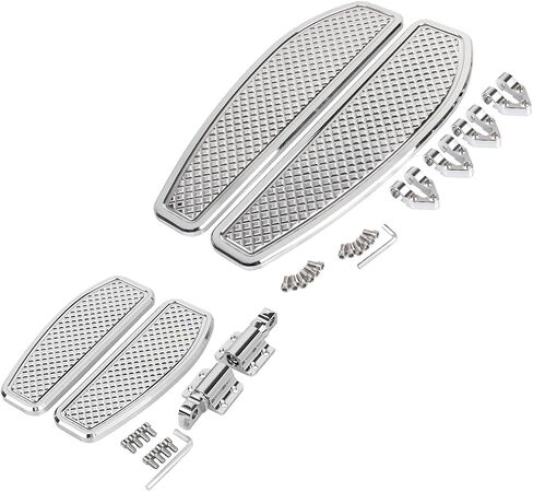 Chrome Motorcycle Diamond Passenger Floorboards Rear Footboards Foot Rest Pegs for Harley Touring Road King Electra Street Glide Heritage Softail Fat Boy in Saudi Arabia