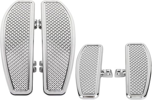 Chrome Motorcycle Diamond Passenger Floorboards Rear Footboards Foot Rest Pegs for Harley Touring Road King Electra Street Glide Heritage Softail Fat Boy in Saudi Arabia