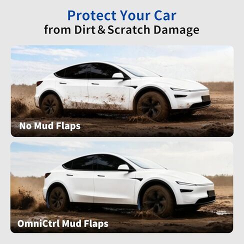 2025 2026 جديد Tesla Model Y Juniper Mud Flaps، واقيات دفقة بدون حفر للعجلات والإطارات، ملحقات خارجية لواقي الطين من جميع الأحوال الجوية للطراز Y Juniper in Kuwait