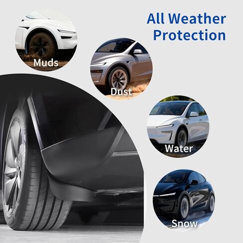 2025 2026 جديد Tesla Model Y Juniper Mud Flaps، واقيات دفقة بدون حفر للعجلات والإطارات، ملحقات خارجية لواقي الطين من جميع الأحوال الجوية للطراز Y Juniper in Kuwait