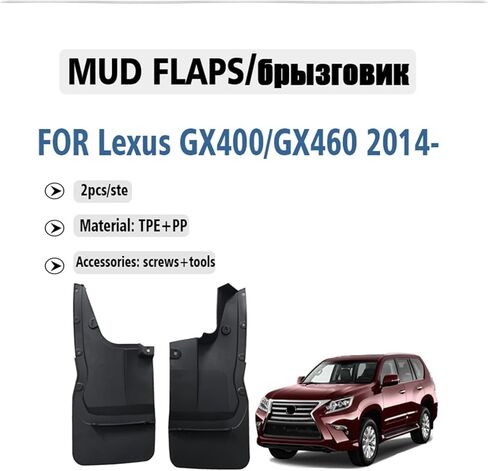 متوافق مع Lexus GX GX460 GX400 واقي الطين وواقي الطين وواقي الطين ورذاذ الطين واكسسوارات السيارة الأمامية والخلفية 4 قطع، أسود in Saudi Arabia