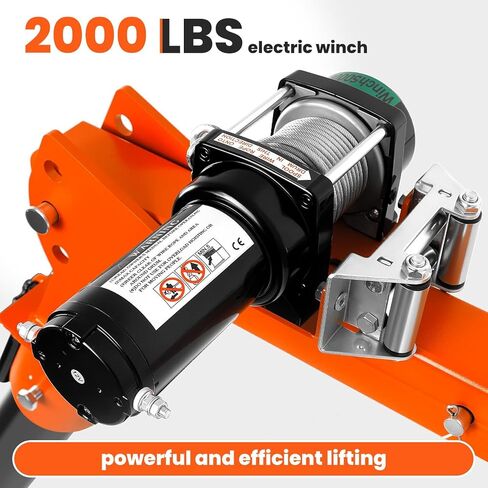 Alloy Steel Crane with 3-Postinon Adjustable Boom, 2000LBS Electric Winch Truck Crane with 360° Swivel, 47-67" L Truck Bed Crane, 110V Jib Crane, Electric Hoist for Pickups Lifting (2000LBS) in Saudi Arabia