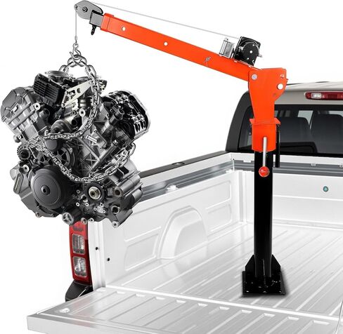 Alloy Steel Crane with 3-Postinon Adjustable Boom, 2000LBS Electric Winch Truck Crane with 360° Swivel, 47-67" L Truck Bed Crane, 110V Jib Crane, Electric Hoist for Pickups Lifting (2000LBS) in Saudi Arabia