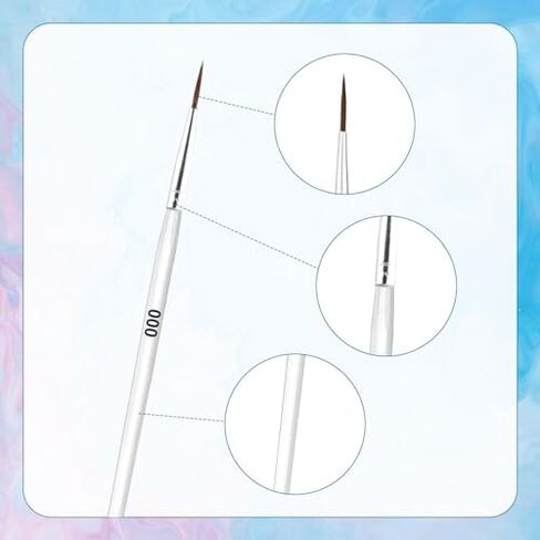 60pcs Detail Paint Brushes, 3 Sizes Miniature Fine Paintbrush #0#00#000 Tiny Liner Oil Brushes with Mini Point Tip for Watercolor Acrylic Nail Model Art Painting (Blue, Black, White) in Saudi Arabia