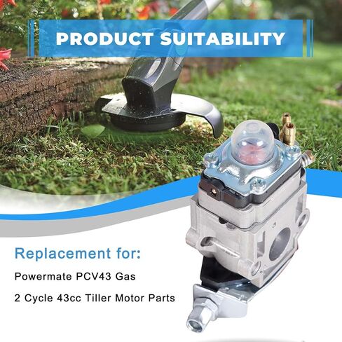 waltyotur Carburetor Replacement for Powermate PCV43 Gas 2 Cycle 43cc Tiller Motor Parts in Saudi Arabia