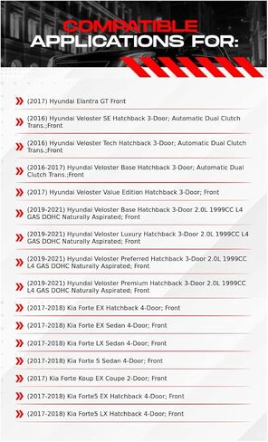 R1 Concepts طقم فرامل أمامية لسيارة Hyundai Elantra 2017، 2016-2017 Hyundai Veloster، 2019-2021 Hyundai Veloster| دوارات الفرامل الفارغة| طقم دواسات ووسادات الفرامل السيراميكية| الأجهزة متضمنة in Saudi Arabia
