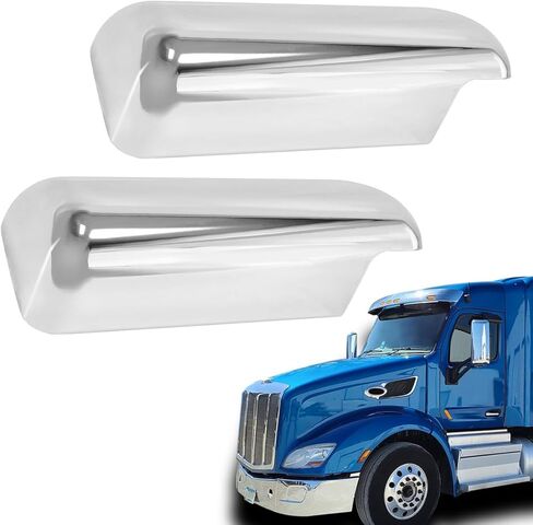 Door Mirror Chrome Cover fit for 2013-2022 Peterbilt 579 Truck Right Passenger Side (Pair) in Saudi Arabia